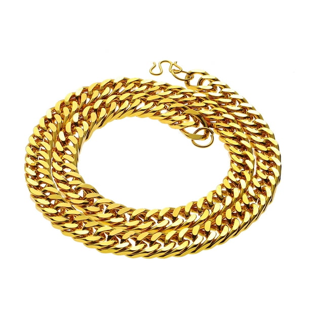 Toyandona Hombres Moda Imitación simple Collar de oro Estilo grueso Ornamento de decoración de cuello personalizado (dorado)