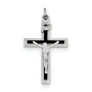 FJC Finejewelers Sterling Silver Enameled Crucifix Pendant Necklace - Chain Included