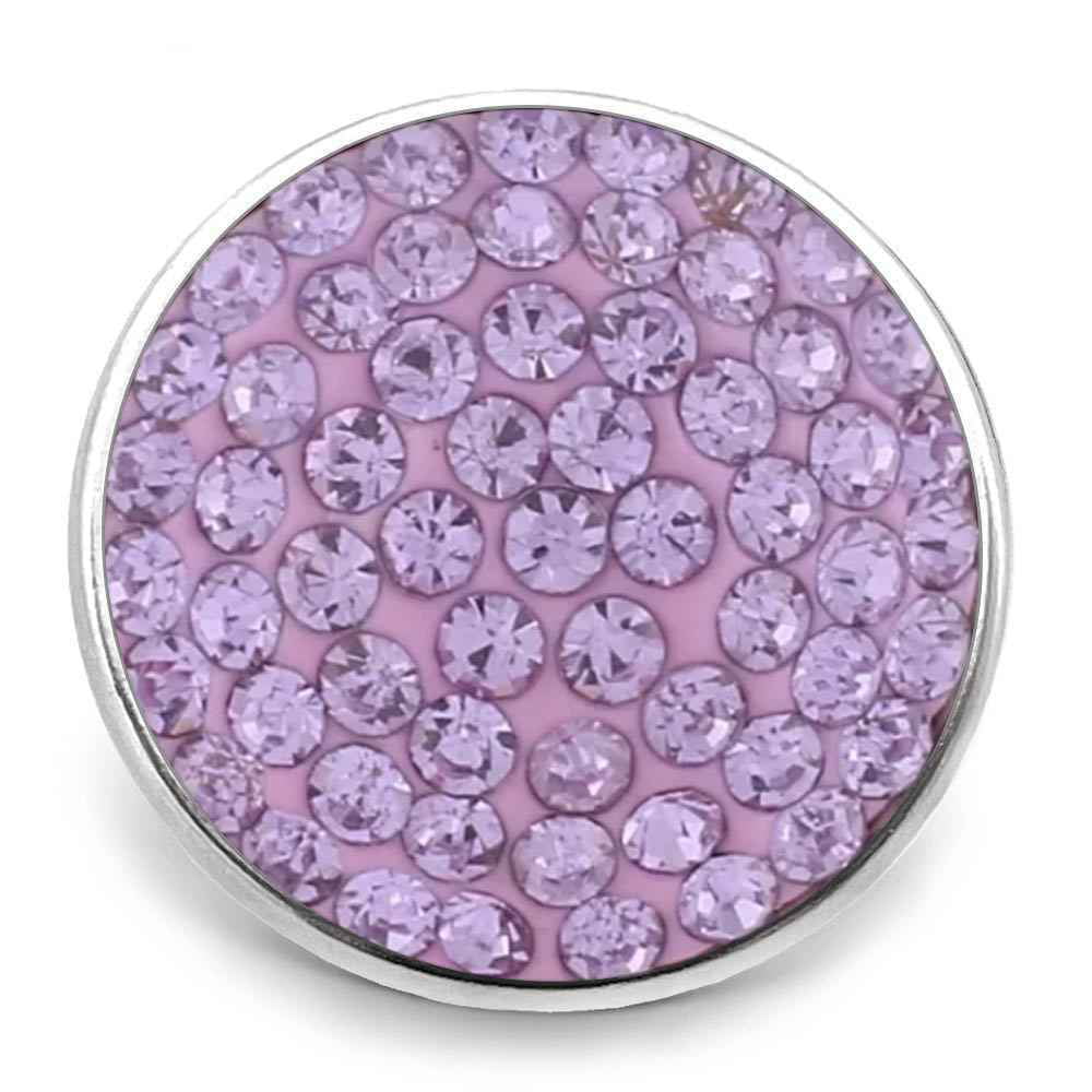 ~'Snap.Chunk Button 20mm Purple Clear Sets Charm For Ginger Snaps Style Jewelry 