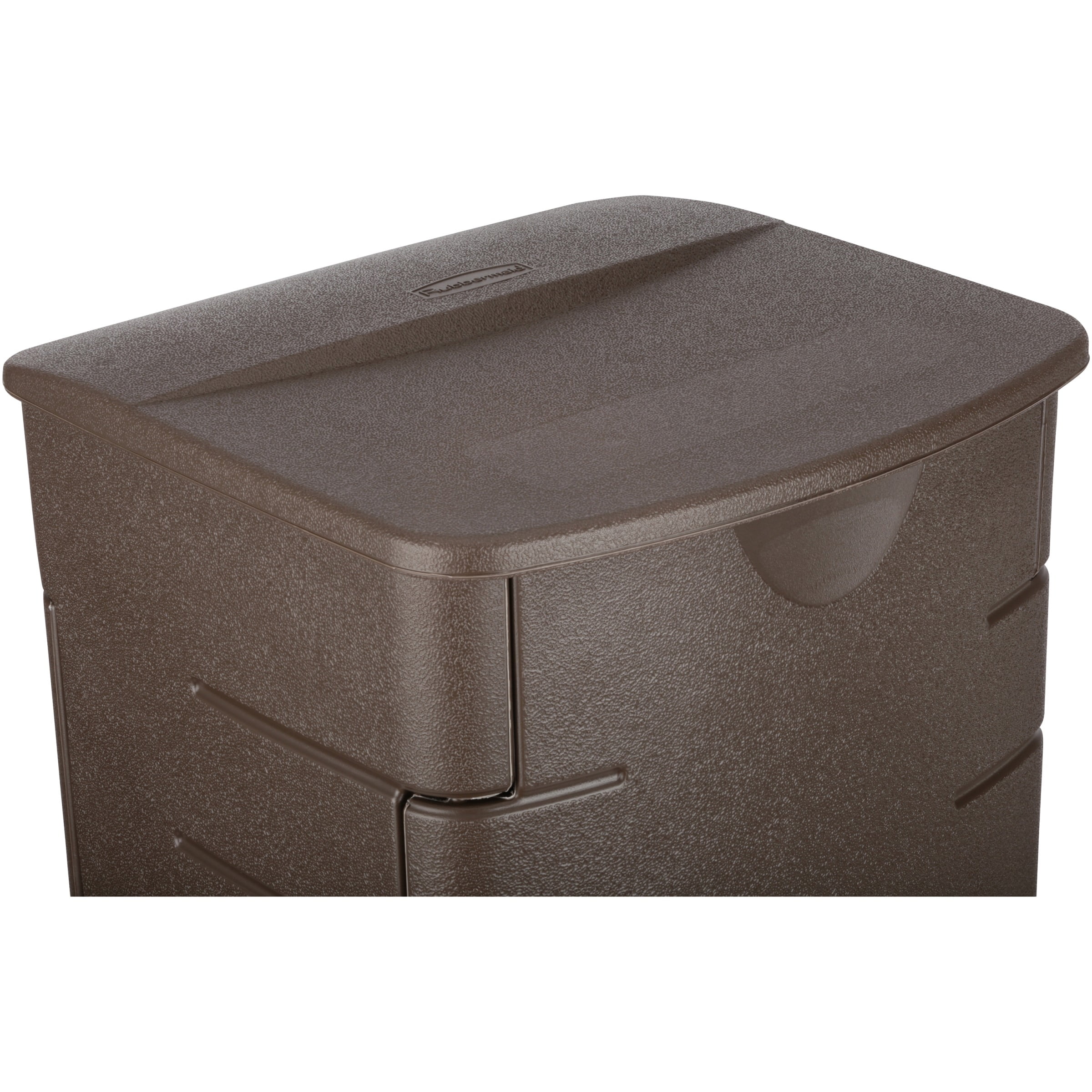 Rubbermaid Outdoor Upright Mini Deck Box, Mocha, 19.2 Gallon