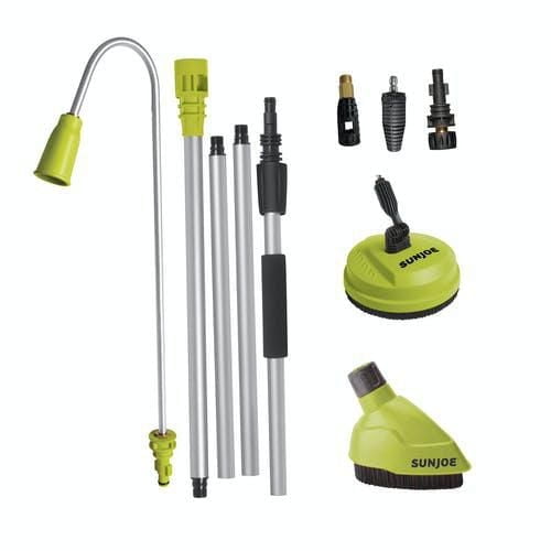 Sun Joe Home Cleaning System for SPX Series Pressure Washers, Includes Turbo Nozzle, Surface Splashguard, Aluminum 5.5-Ft Extension Wand, 315-Degree Gutter Cleaning Nozzle, Patio Surface Cleaner and T