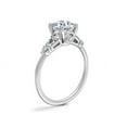 thumbnail image 3 of 1.00 Carat Excellent Round Cut Natural Diamond Solitaire with Accents Beautiful Ring for Anniversary Solid 14K White Gold Size 4.5, 3 of 8