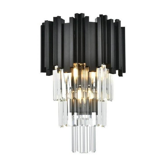 Elegant Lighting Willow 12 Inch Wall Sconce In Black