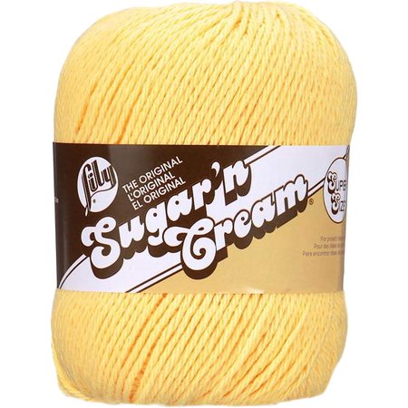 2pcs Sugar ' Cream Super Size Solid Yar, 4oz, Gauge 4 Medium, 100% Cotto - Yellow - Machie Wash & Dry