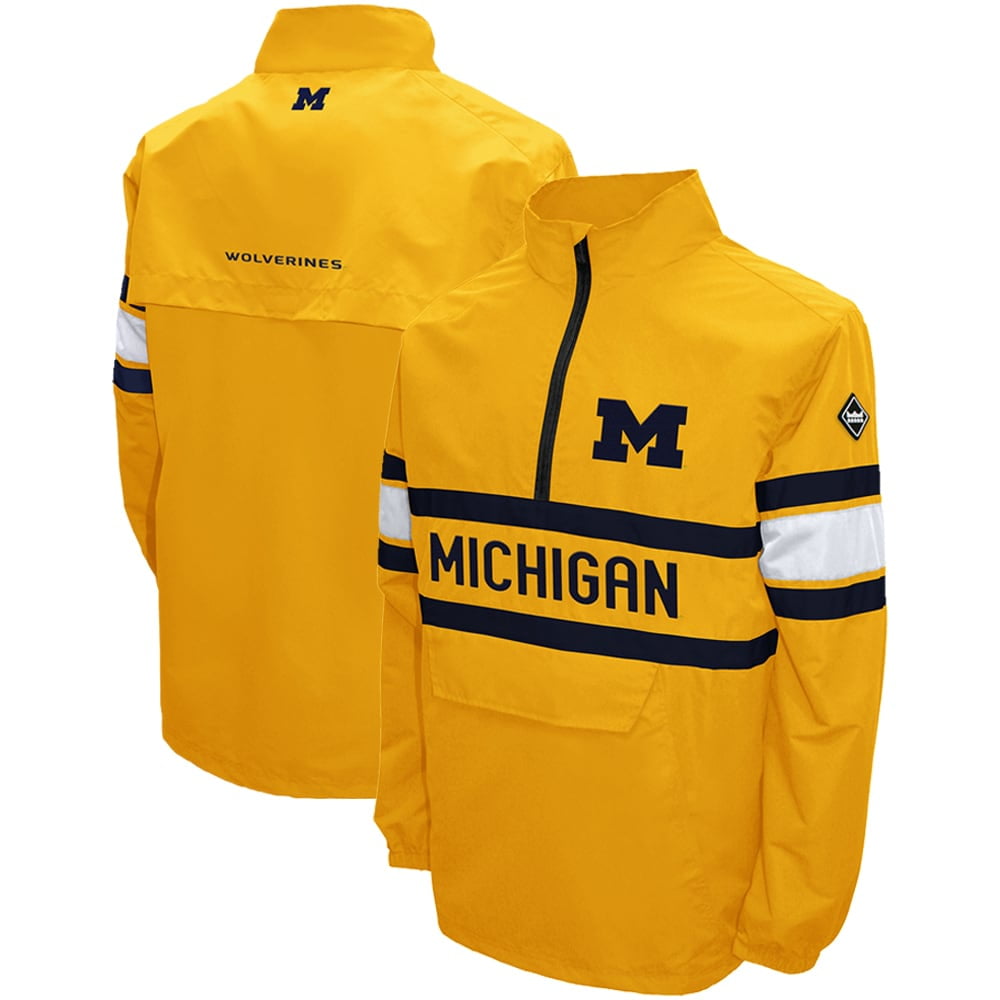 Michigan Wolverines Alpha Windshell QuarterZip Pullover Jacket Maize