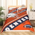 thumbnail image 2 of American Football City Comforter Cover Football Sports Teams Bedding Set 3 Pieces, 3D Ball Game Duvet Cover Easter Gifts Adults Orange and Navy Blue Bed Set Queen (Denver), 2 of 6