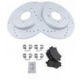 thumbnail image 2 of TRQ Rear Performance Brake Pad & Rotor Kit Brake Pads Brake Rotors Set Ceramic Premium G-Coated Fits Select 2006-2009 Audi A4 A4 Quattro, 2 of 6