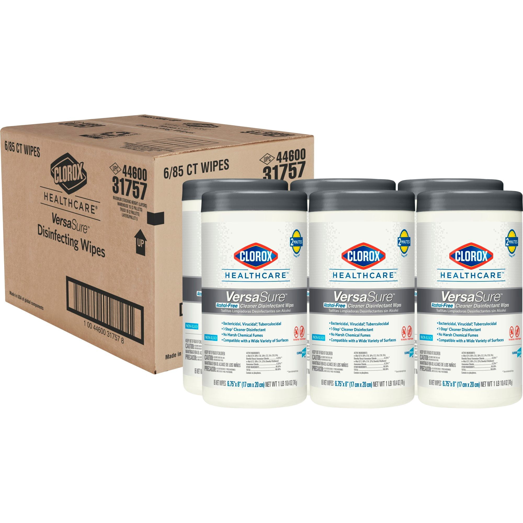 Clorox Healthcare VersaSure Cleaner Disinfectant Wipe, Cannister (CS/6)