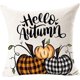 thumbnail image 1 of Funda de almohada decorativa Happy Fall Y'all, diseño de Acción de Gracias, Hello Autumn Welcome, de algodón y lino, cuadrada, para decoración del hogar, estilo rústico, para sofá, familia, amigos,, 1 of 2