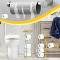 thumbnail image 4 of Toilet Paper Holder Stand, Toilet Paper Roll Holder with Shelf and Storage, Free Standing Tissue Holder for Bathroom, Chrome, 4 of 8