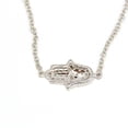 thumbnail image 2 of 14k white gold 0.09ct diamond khamsa hand Jewish necklace 18" adjustable chain, 2 of 12