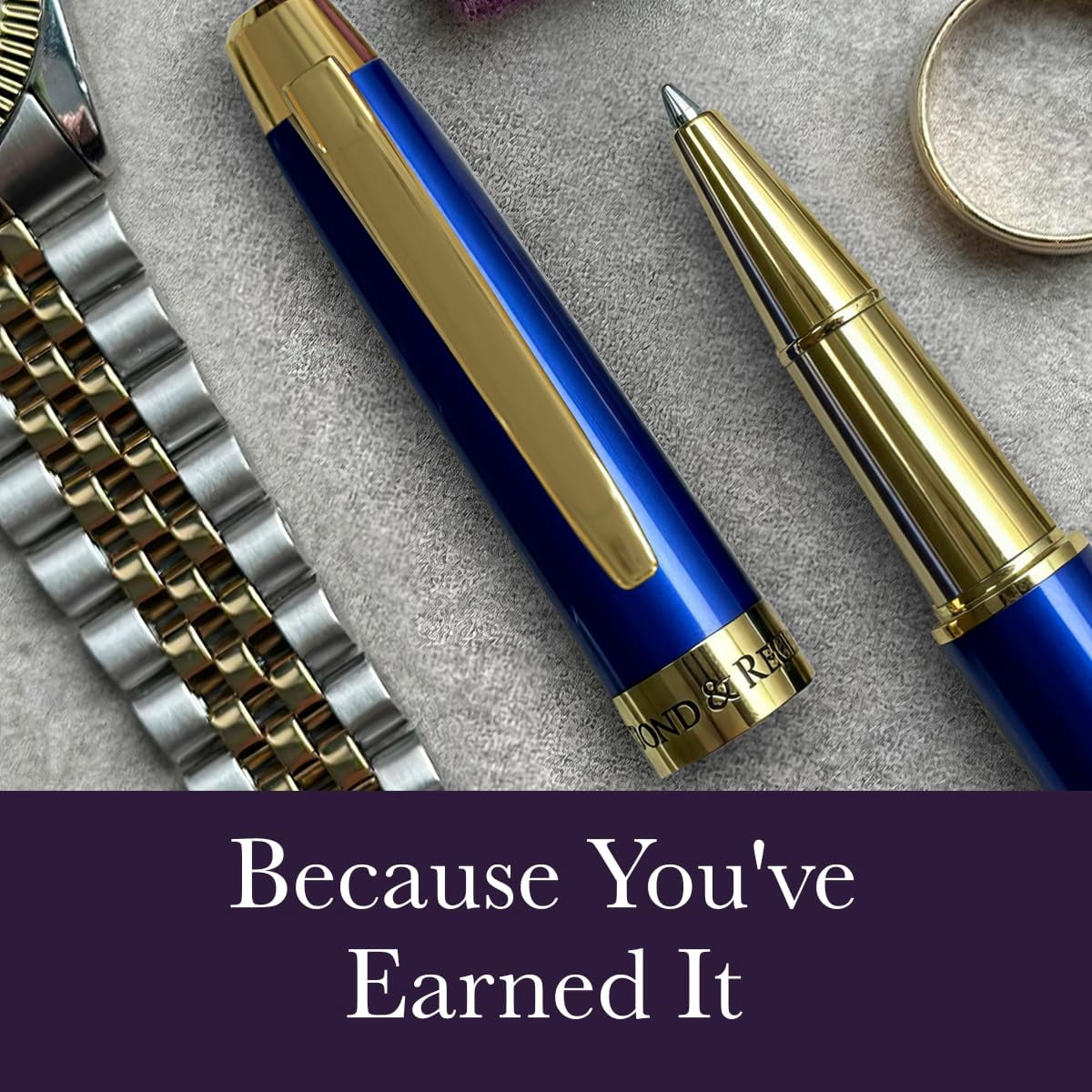 24 Karat Luxury Rollerball Pen - Fancy Executive Professional Writing Gift Set For Men Women  Nice Pens Royal Blue