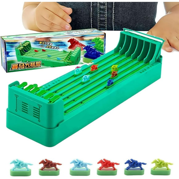 Horse Racing Game for Adults Kids, Horse Racing Board Game, Table Football Games Electric Horse Racing Table Games, Mini Portable Table Games Desktop Derby 6-Horse Racing Game