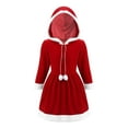 thumbnail image 2 of renvena Kids Girls Mrs Santa Claus Velvet Hoodie Long Sleeve Christmas Princess Fancy Dress, 2 of 7