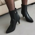 thumbnail image 4 of NECHOLOGY Botas Mujer Adulto Femenino Zapatos Botines para mujer Moda mujer tobillo bajo ribete punta redonda tobillo botas de cuero zapatos casuales y de mujer ocio (Black, 8.5), 4 of 7