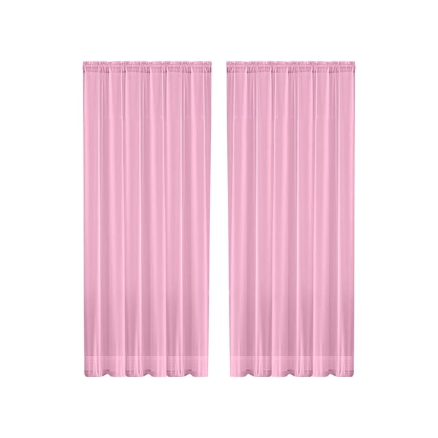 Semi Sheer Curtains Solid-Color Double-String Polyester Curtain Sheers Semi-Sheer Curtains Rod-Pocket Style Semi-Sheer Curtains