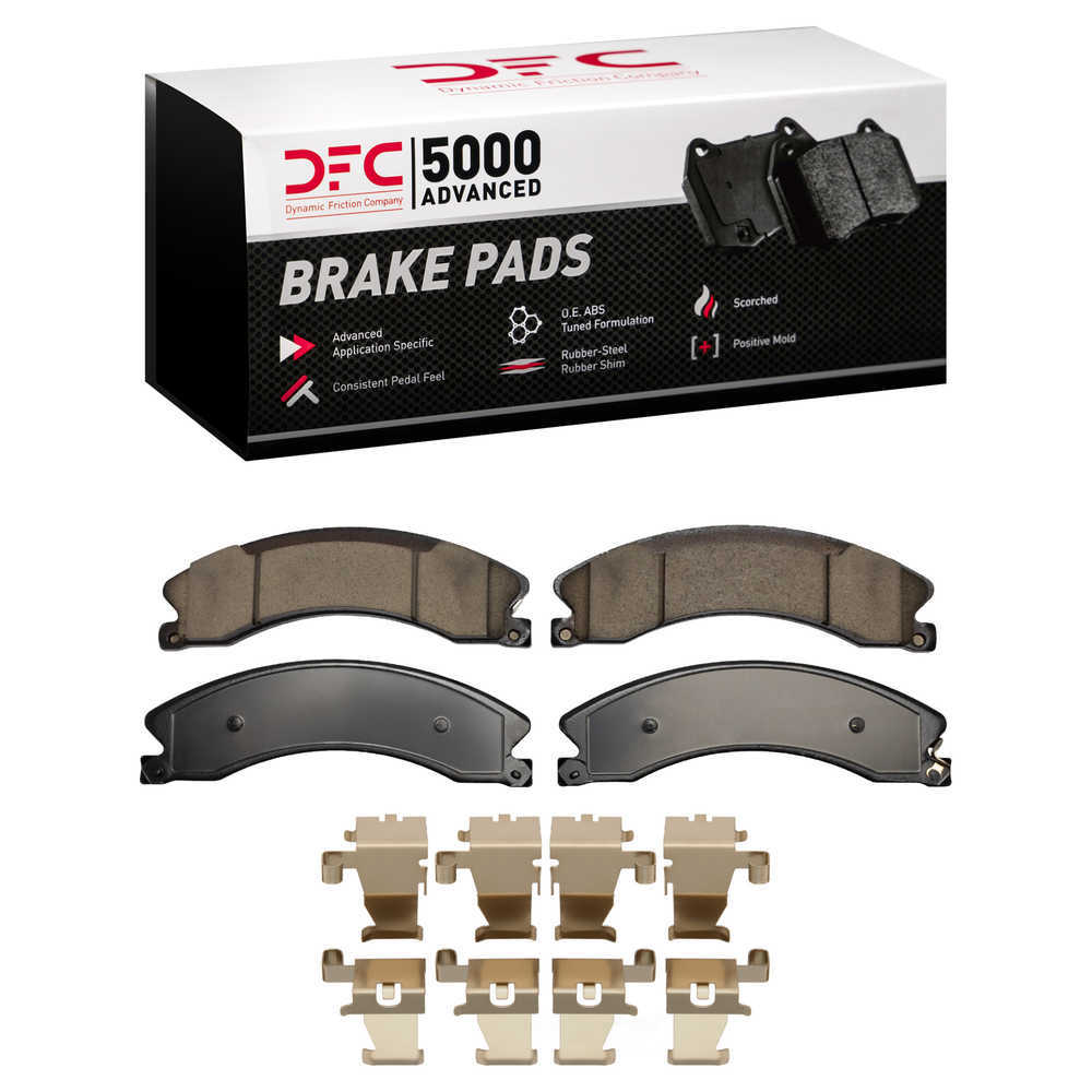 Dynamic Friction Company 1551-1565-11 DFC 5000 Advanced Brake Pads - Ceramic and Hardware Kit - OE