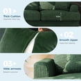 thumbnail image 5 of Comfy 86" Deep Seat Sofa, Modern Upholstered Couch with 2 Throw Pillows & Removable Covers, Versatile Sofa for Small Spaces & Living Room, 5 of 8