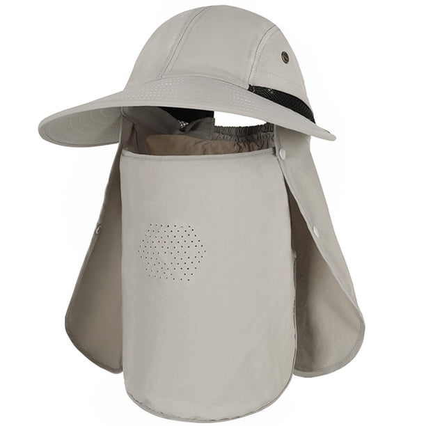 Sombrero Sol Desmontable Pesca Gorra de protección transpirable Ala ancha para viajes Negro
