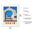 thumbnail image 2 of Madrid Spain - Spanish State Tourist Department - Boat And Fisherman - Vintage Travel Poster by Guy Georget c.1950s - Fine Art Rolled Canvas Print 20in x 26in, 2 of 4
