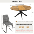 thumbnail image 6 of 43.2"-59.2" Extendable Round Dining Table Set for 4-6,7 Piece Round Kitchen Table Set with 6 Upholstered Chairs for Kitchen Living Room, Space Saving, 6 of 9