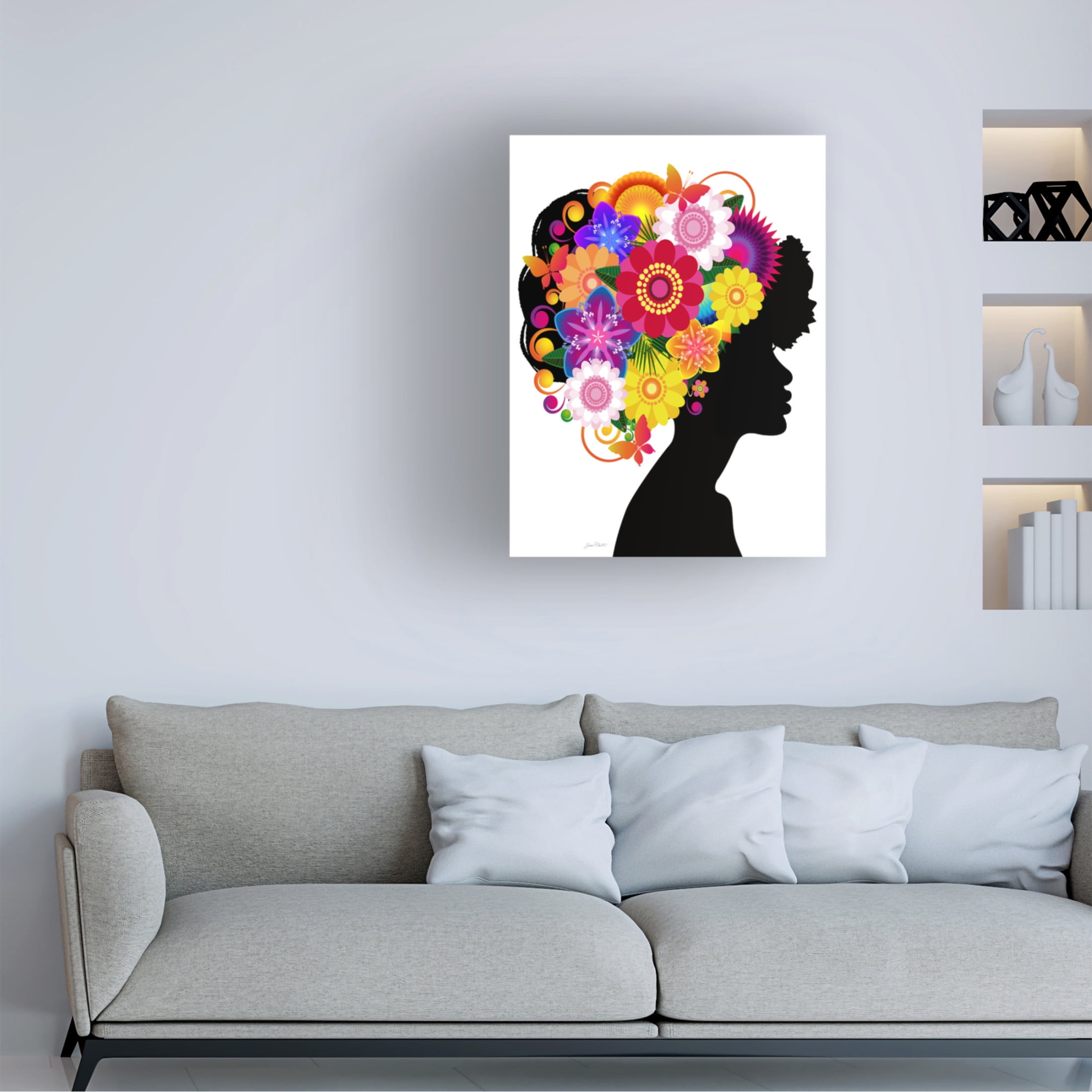 Canvas Wall Art - Jean Plout 'Oh Happy Day A' Wall Art for Living Room, Bedroom, or Office Décor by Trademark Fine Art - 18 x 24 Inches