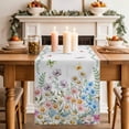 thumbnail image 2 of Table Runner 70 Inches Long for Kitchen Dining, Wildflowers Dresser Scarf Farmhouse, Dining Table Decorations for Wedding/Parties, Farmhouse Country Dragonfly Butterfly Floral 13 x 70 In, 2 of 8