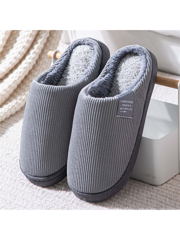 PEONAVET Cotton Slippers Season Indoor Home Bag And Couple Warm Shoes