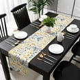 thumbnail image 3 of Seasonal Botanical Blooms Table Runner 72 Inches Long, Blue Yellow Flowers Kitchen Coffee Dining Table Decoration for Home Party Birthday Wedding Home Decor 13x72 Inches, 3 of 8