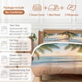 thumbnail image 6 of Queen 4 Piece Bedding Set Summer Palm Trees Ocean Waves Soft Breathable Duvet Cover and Pillowcase, Seaside Beach Sky Duvet Cover Set Bed Sheets for Bedroom Dormitory Guest Room, 6 of 9