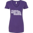 thumbnail image 3 of Inktastic Nebraska Silhouette Mandala Women's V-Neck T-Shirt, 3 of 5