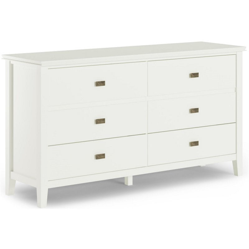 Simpli Home Artisan Solid Wood Bedroom Media Chest in White