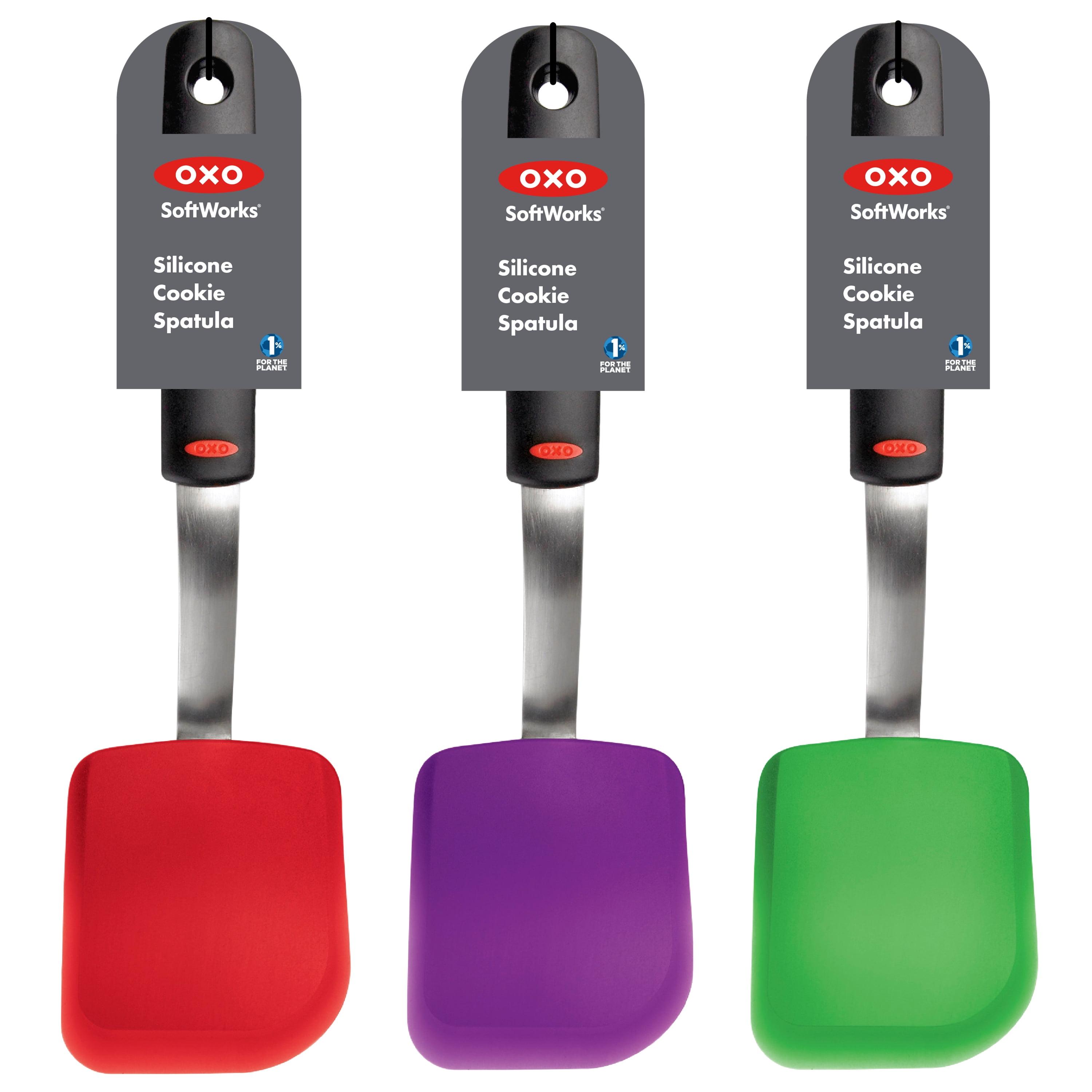 (3 pack) OXO Flexible Heat Resistant 9.25 in Silicone Kitchen Spatula