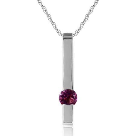 Galaxy Gold 14K Solid Gold Natural Amethyst Necklace for Women - White Gold Fine Jewelry