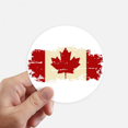 thumbnail image 1 of Canandian Flag and Maple Sticker Round Wall Suitcase Laptop Label Bumper, 1 of 1