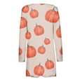 thumbnail image 4 of Cardigan Manteau Décontracté de Mode pour Femmes à Imprimé Floral d'Halloween, Longueur Moyenne, Kaki, P, 4 of 5
