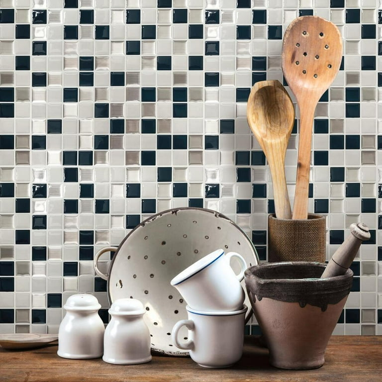 RoomMates Metallic Checkerboard Tile Peel and Stick Backsplash RoomMates Metallic Checkerboard Tile Peel and Stick Backsplash
