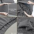 thumbnail image 3 of Lux Decor Collection King 6 Piece Sheets Set - Microfiber 16 Inch Deep Pocket Bed Sheets - Dark Gray, 3 of 8