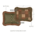 thumbnail image 2 of VHC Brands Crosswoods Patchwork Cotton Primitive Bedding Hand Quilted Standard Sham, Dark Olive Green, 2 of 5