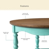 Pioneer Woman Helen Round Coffee Table, Teal - Walmart.com