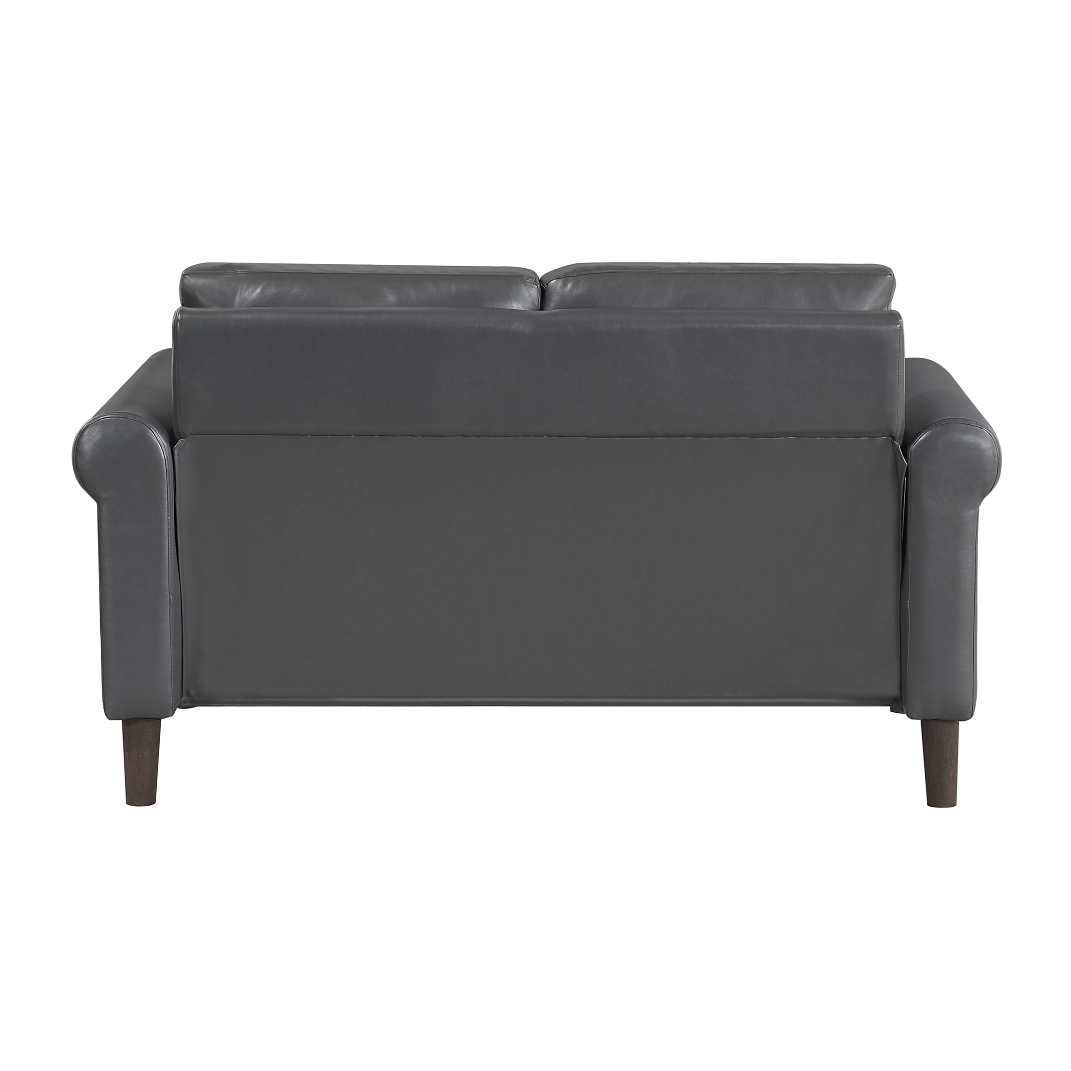 OakvillePark Marlinth Faux Leather Loveseat, Dark Gray