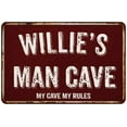 thumbnail image 1 of WILLIE'S Man Cave Red Grunge Sign Metal 8x12 Decor 208120003363, 1 of 1