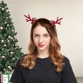 thumbnail image 1 of Diadema Navidad de Cuernos de Ciervo Rojo - Accesorio festivo de plástico para el cabello en fiestas navideñas, 23,5 x 15 cm, 1 of 5