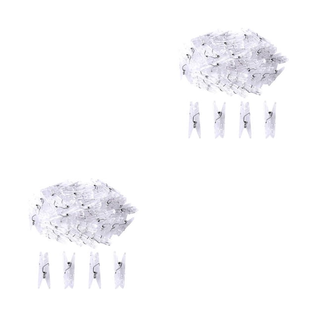 Clip de Foto Cateissary 100 Piezas Colgantes Toalla Pinza de Ropa DIY Decoración de Pared Blanco 2Conjunto