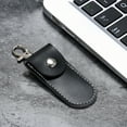 thumbnail image 3 of Tnobhg Fine Workmanship USB Drive Protective Case with Keyring Button Closure Flash Drive Cover Faux Leather U Disk Protective Pouch, 3 of 7
