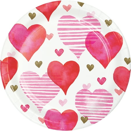 Valentine's Day Hearts Dessert Plates, 24 Count