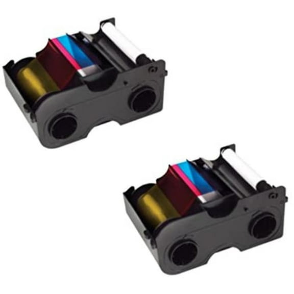 Fargo Printer YMCKO Color Ribbons for DTC1000 and DTC1250e - 2 Pack Bundle, The bundle comes with 2 Fargo YMCKO color ribbons and 2 cleaning.., By Brand Fargo