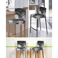 thumbnail image 5 of Black Marble Bar Stool Covers Set of 2, Vintage Abstract Grey Fluid Aesthetic Stretch Washable Bar Chair Covers with Backs, Removable Pub Counter Height Chair Cover for Kitchen Dining Room Cafe, 5 of 7