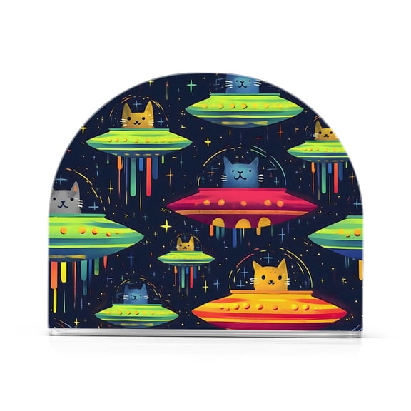Yayeee Napkin Holder for Table Kitchen Paper Tissue Organization, Colorful Space Cat