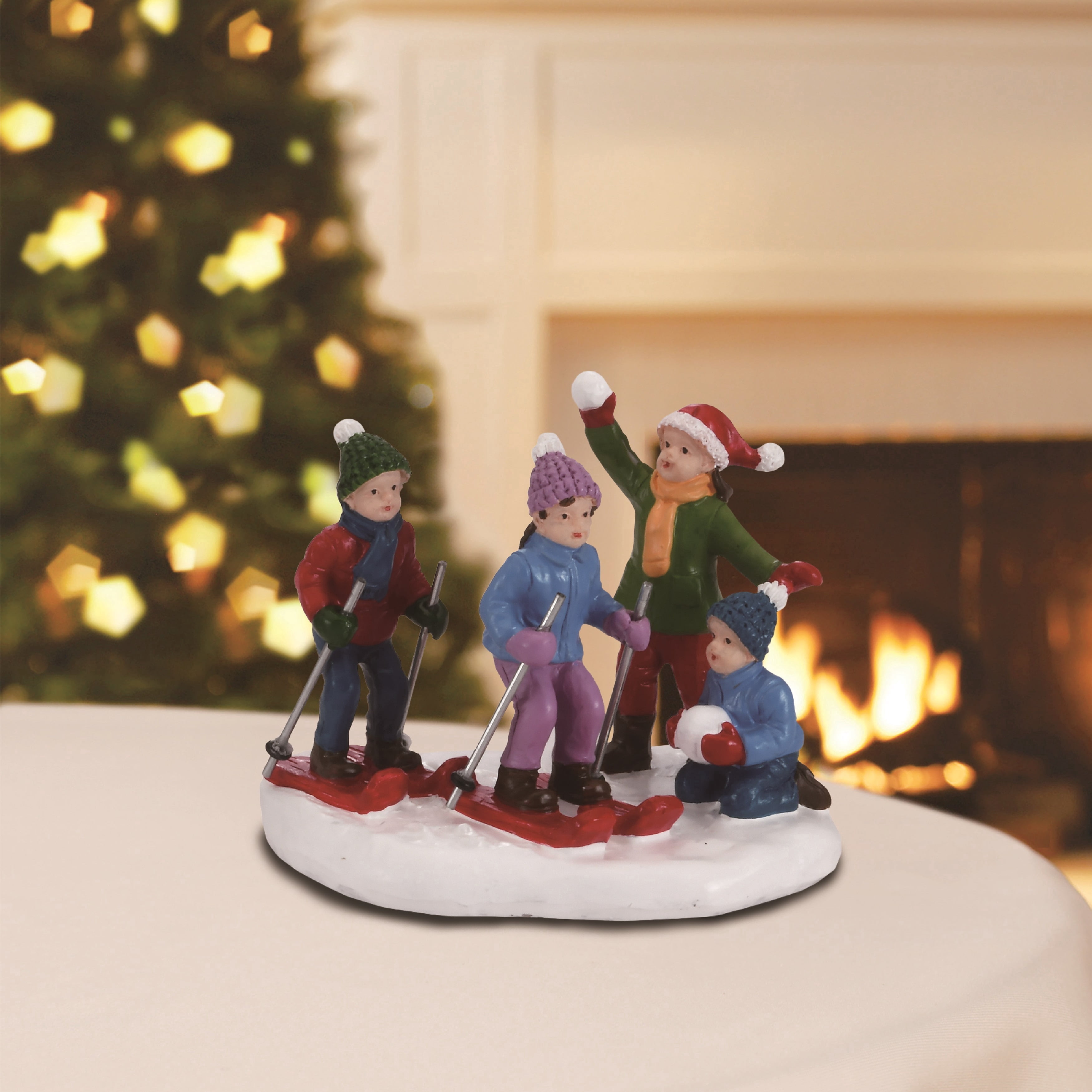 Snow Day Out Christmas Village Decorative Figurine, Multicolor, 3.5", by Holiday Time